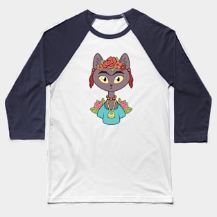 Cat Frida Baseball T-Shirt